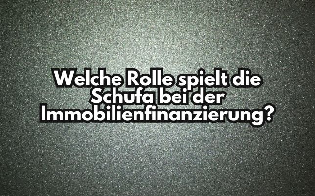 Welche Rolle spielt die Schufa bei der Immobilienfinanzierung?